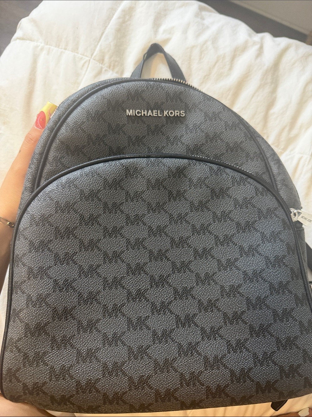Michael Kors Gray & Black Signature Mini Backpack